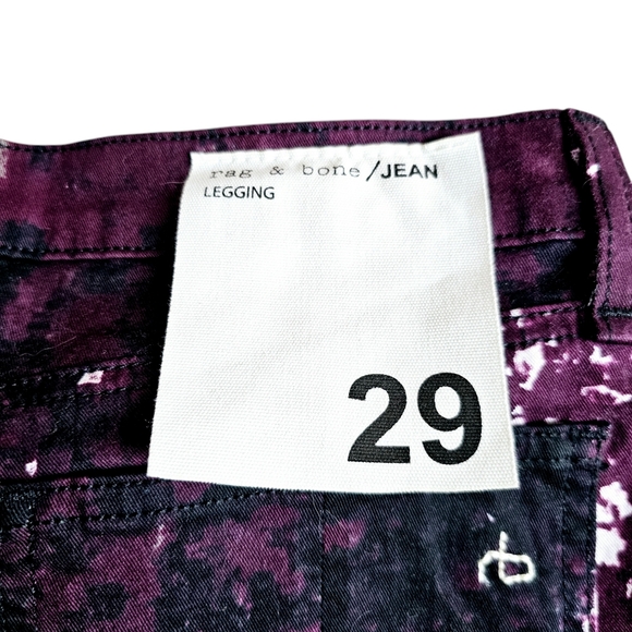 Rag & Bone Galaxy Print Legging Skinny Ankle Jeans, Purple, Size 29 - Picture 8 of 13